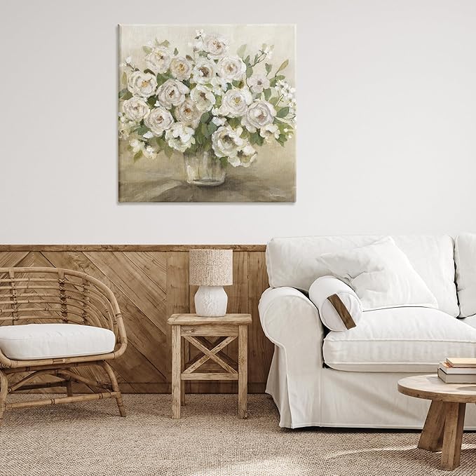 Stupell Industries 'Round Roses with Green Leaves', Canvas Art, 36 x 36 Inches, Easy to Hang and Sturdy, Made in USA, by Carol Robinson