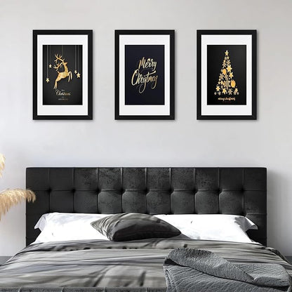 ELSKER&HOME 16x24 Poster Frame 3 Pack, Black Picture Frame Display Poster 12 x 18 with Mat or 16 x 24 Without Mat, Horizontal and Vertical Wall Mounting