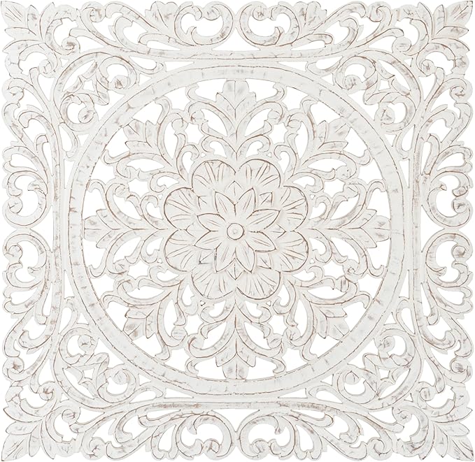 JFY Designs Wall Medallion - Wooden Wall Decor, Hand Carved & Embossed Decorative Wall Sculpture, Boho Farmhouse Wall Art, Perfect for Home, Office or any Living Space
