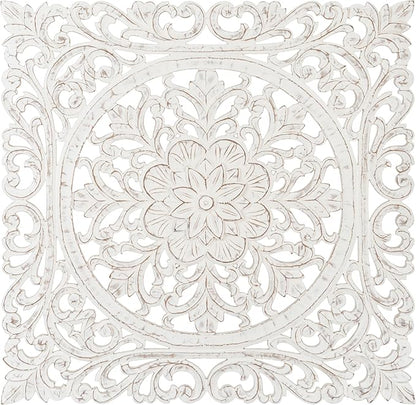 JFY Designs Wall Medallion - Wooden Wall Decor, Hand Carved & Embossed Decorative Wall Sculpture, Boho Farmhouse Wall Art, Perfect for Home, Office or any Living Space