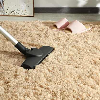 Andecor Soft Fluffy Bedroom Rugs, 5 x 8 Feet Indoor Shaggy Plush Area Rug for Boys Girls Kids Baby College Dorm Living Room Home Decor Floor Carpet, Camel