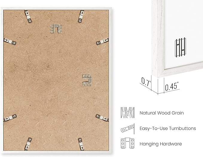 HAUS AND HUES 8x10 White Oak Wood Picture Frames Set of 25 - Premium Bulk Picture Frames 8x10 Bundle - Elegant Gallery Wall Frame Set for Posters, Art Display - Ideal for Wall Decor in Home & Office