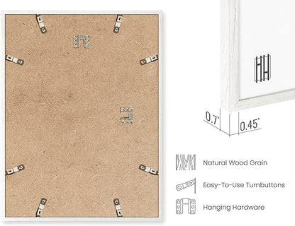 HAUS AND HUES White Oak Wood 12x16 Picture Frames - Set of 3, Modern Frames for Posters and Artwork