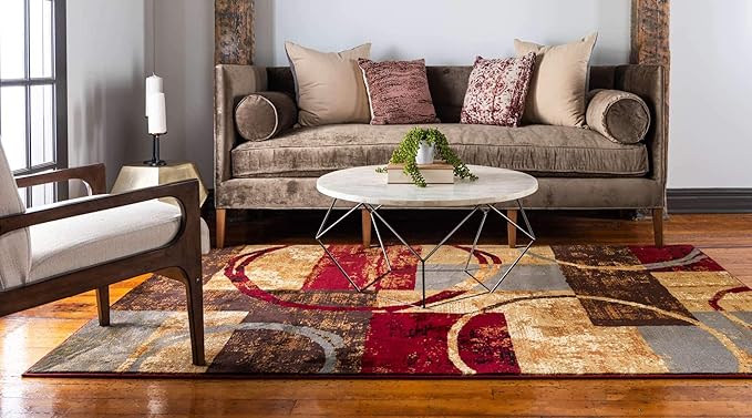 Unique Loom Barista Collection Area Rug - Kouillou (10' x 14' 1" Rectangle, Multi/ Brown)