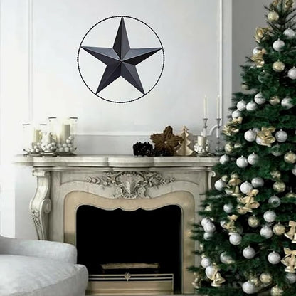 JoyEvy 12.4" Black Barn Star Wall Decor, Metal Stars for Outside or Inside Texas Stars Art Rustic Vintage Western Country Home Farmhouse Wall Decoration