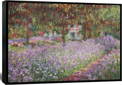 Irises in Monet's Garden, 1900 by Claude Monet - Large Canvas Art Wall Decor Painting Print Framed -24" x 36"