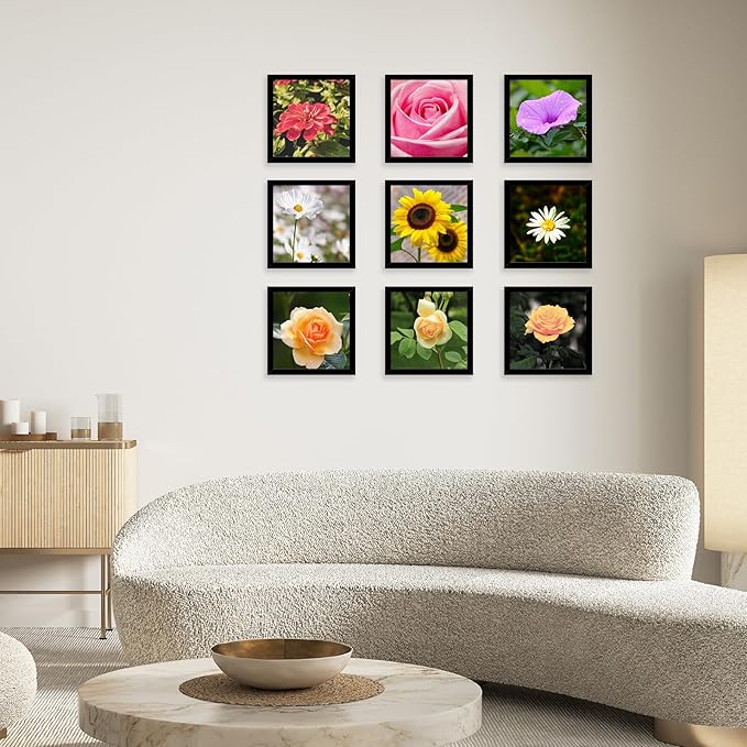 JCJMY 10 Packs 5x5 Picture Frames, Lightweight 5 by 5 Frames Bulk Set of 10 Collage Wall Decor Photo Frames Set for Wall and Tabletop, Black