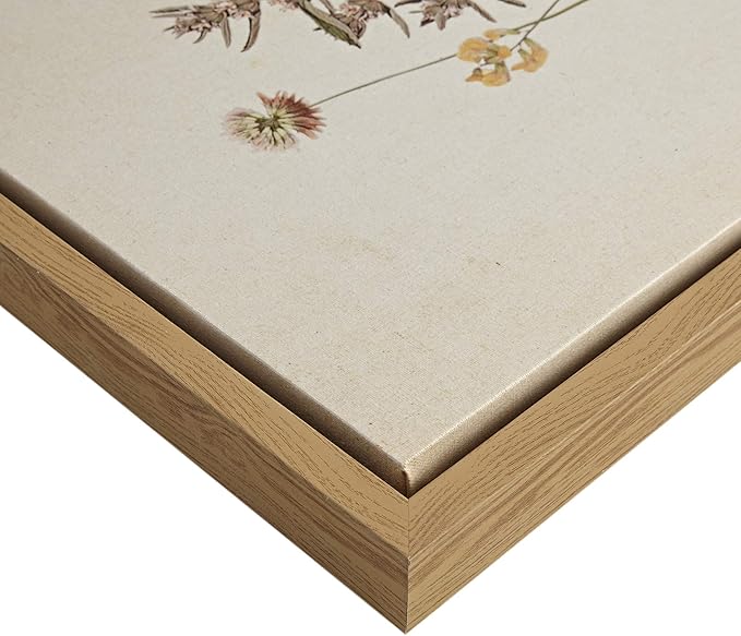 Madison Park French Herbarium Wall Art Living Room Decor - Floral Framed Linen Canvas, Home Accent Country Bathroom Decoration, Ready to Hang Painting for Bedroom, 17.84" X 21.84", Multi