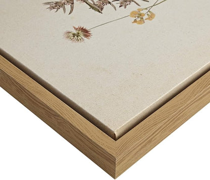 Madison Park French Herbarium Wall Art Living Room Decor - Floral Framed Linen Canvas, Home Accent Country Bathroom Decoration, Ready to Hang Painting for Bedroom, 17.84" X 21.84", Multi