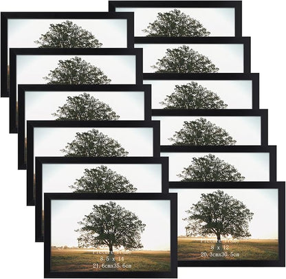 Giftgarden 8.5x14 Picture Frame Black, Multi 8.5 x 14 Photo Frames Bulk for Wall or Tabletop Display, 12 Pack