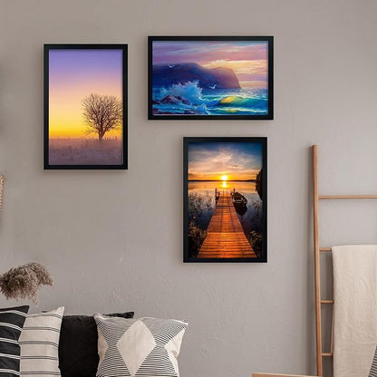SESEAT 12x18 Picture Frame Black Set of 6, Display Pictures 12x18 Without Mat for Wall Mounting, Wall Gallery Poster Frames