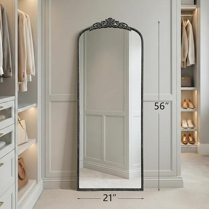 Micasso Full Length Black Mirror: 21''x56'' Baroque Antique Floor Long Body Mirror - Traditional Ornate Vintage for Wall/Dressing Room/Bedroom/Cloakroom/Entryway - Home Decor for Living Room