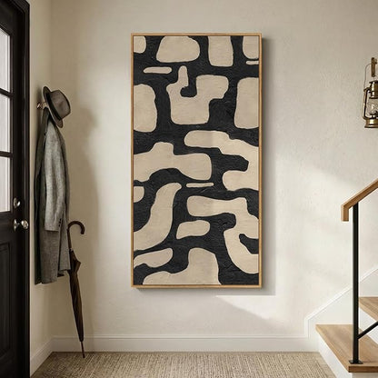 Extra Large Framed Neutral Abstract Canvas Wall Art for Living Room, Horizontal Prints Paintings Artwork for walls, Minimalist Modern Pictures Wall Decor for Bedroom, Office, Dining Room, 30x60 In