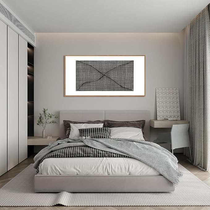 Abstract Line Framed Canvas Wall Art Set,Minimalist Black and White Wall Decor,Neutral Geometric Print,Modern Mid Century Boho Artwork for Living Room,Bedroom-20 x40