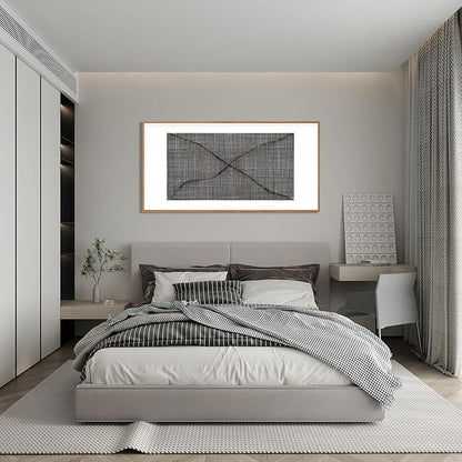 Abstract Line Framed Canvas Wall Art Set,Minimalist Black and White Wall Decor,Neutral Geometric Print,Modern Mid Century Boho Artwork for Living Room,Bedroom-20 x40