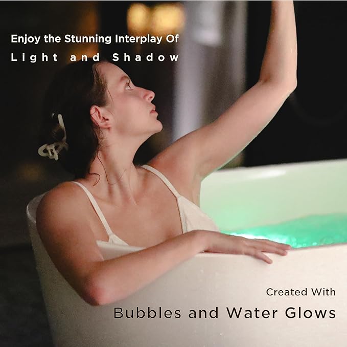 Wellcare - RGB Bath Light for Air Bubble Spa: Airflow-Powered Waterproof Color Changing LED Spa Light, Relaxing Underwater Ambient Chromotherapy