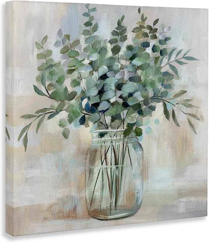 Stupell Industries Soothing Eucalyptus Herb Arrangement, Designed By Nan, 17 x 17, Canvas Wall Art