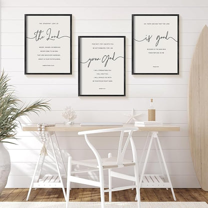 Heiple The Lord Your God Is Good Wall Decor Framed Wooden Wall Sign for Home Decor Farmhouse Vintage Rustic Living Room Minimalist Christian Wall Art (Black, 16"x24")