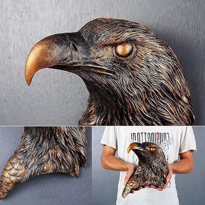 Animal Heads Wall Decor, Deer Head Wall Mount, Resin Animal Sculptures Head Wall Hanging Decoration for Family Living Room Bedroom Bathroom Kitchen Gift (Eagle)