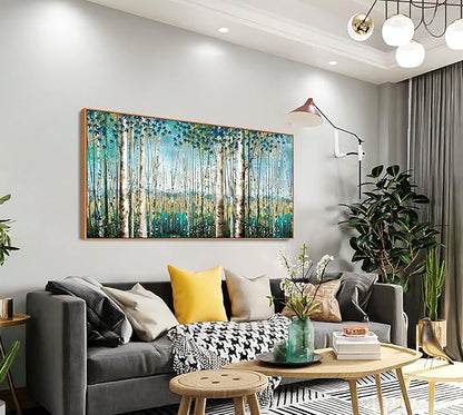 Nature Wall Art Forest Art Canvas Wall Decor Green Tree Canvas Print Artwork Decor for Living Room Landscape Pictures for Bedroom Home Office Decorations 20×40IN