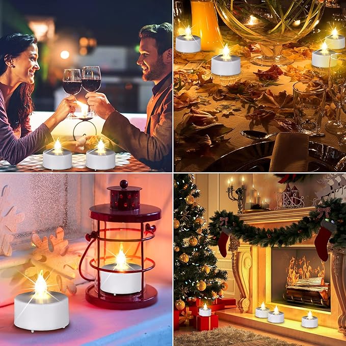 Flameless Tea Lights Candles, LED Battery Operated Electric Votive Fake Candles Realistic Flickering and 200+ Hours Long Lasting Bright for Celebrations Festivals (150 Pack, White)