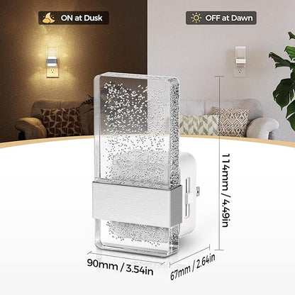 DORESshop LED Night Lights Plug into Wall [2 Pack], 0-100LM Dimmable Nightlight, Bubble Decorative Night Light, Dusk to Dawn Sensor, Wall Sconce-Style Design Nightlights for Bathroom, Hallway, Gift