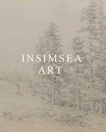 InSimSea 36x54 Large Canvas Scroll Wall Art, Sketch Pine tree Nature Landscape Hanging Painting, Farmhouse Wall Decor for Living Room, Bedroom, Dining Room, Study, Office