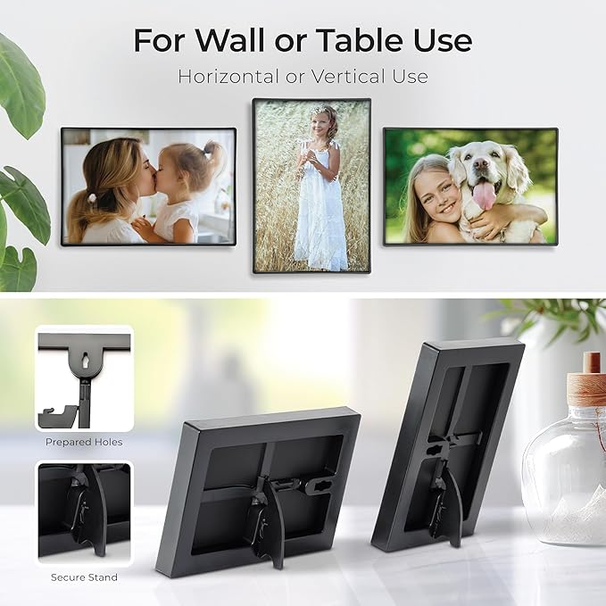 MANTELLO ESSENTIALS 4x6 Picture Frame Set - Black 4x6 Frames for Photos, Artwork, and Postcards - Bulk Pack of 12 Black Picture Frames with Front-Loading Glass, Vertical/Horizontal