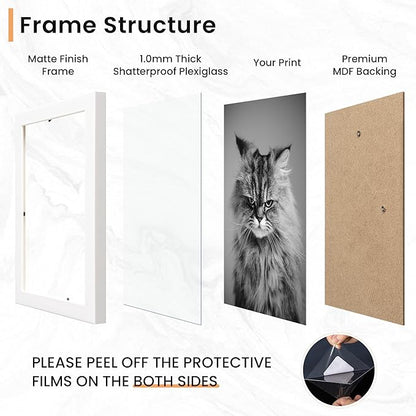 Venusmiles 15 Pack Picture Frames Collage Wall Decor, Gallery Frame Set for Wall Mounting or Tabletop Display, Multi Sizes Including 3pcs 8x10, 6pcs 5x7, 6pcs 4x6, White
