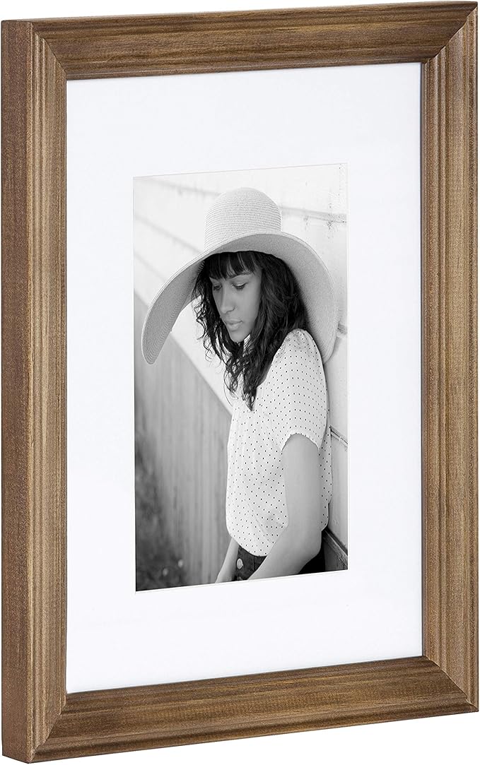 Kate and Laurel Bordeaux Gallery Wall Frame Kit, Set of 10 with Assorted Size Frames in Natural Rustic Finish