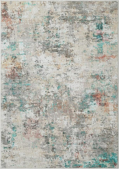 ROYHOME Modern Abstract Area Rug 10x13 Non Slip Non Shedding Rug Low Pile Stain Resistant for Bedroom Living Room,Colorful