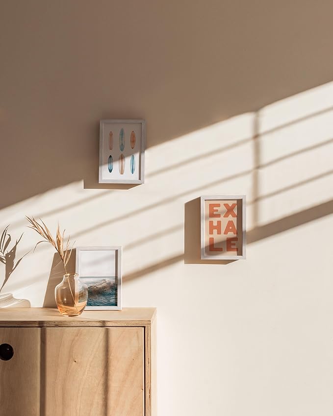 HAUS AND HUES White Oak Wood 4x6 Picture Frames - Set of 3, Natural Frames for Photos and Wall Collage
