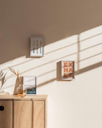 HAUS AND HUES White Oak Wood 4x6 Picture Frames - Set of 3, Natural Frames for Photos and Wall Collage