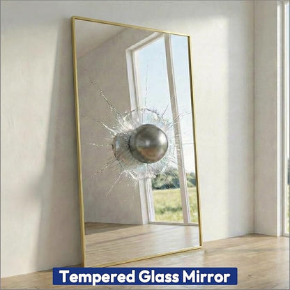 30" x 55" Gold Wall Mirror for Bathroom, 55" x 30" Full Length Accent Mirror, Metal Framed Vertical Decor for Bedroom & Double Vanity
