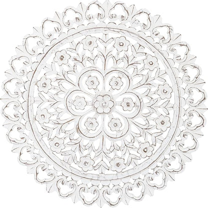 JFY Designs Wall Medallion - Wooden Wall Decor, Hand Carved & Embossed Decorative Wall Sculpture, Boho Farmhouse Wall Art, Perfect for Home, Office or any Living Space