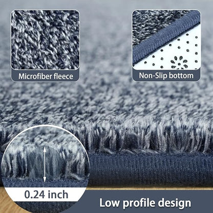 AROGAN Washable 5×7 Living Room Rug, Modern Area Rugs with Soft Memory Foam for Bedroom, Minimalist Non-Slip Indoor Floor Carpet for Dining Room Office Kids Playroom Decor, Navy Blue
