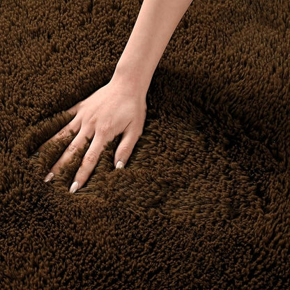 Andecor Soft Fluffy Bedroom Rugs, 6 x 9 Feet Indoor Shaggy Plush Area Rug for Boys Girls Kids Baby College Dorm Living Room Home Decor Floor Carpet, Coffee