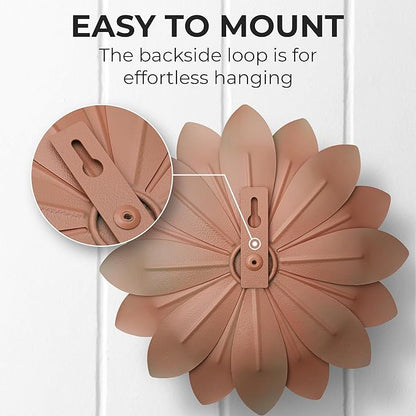 Everydecor Succulent Metal Flowers Wall Decor – Pink, Hand Painted, 3D Flower Art Decoration for Living Room, Bedroom, Kitchen, Bathroom - Floral Decor for Indoor & Outdoor Use