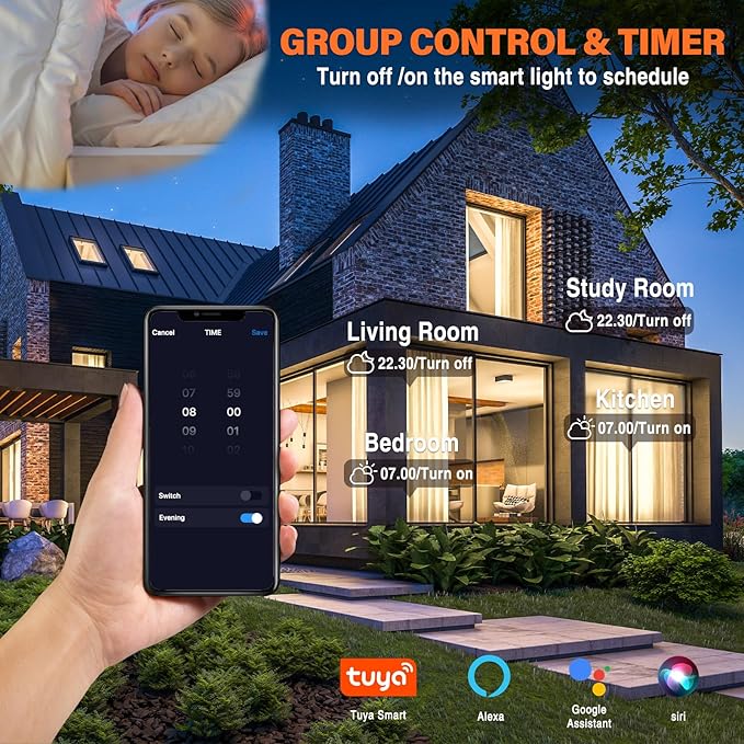 6Pack Smart RGB Recessed Light 6Inch,Ultra-Thin Canless LED Downlight,2.4GHz Wi-Fi Bluetooth Direct Connect,2700K-6500K,12W,2640lm,Work with App/Alexa/Google Assistant/Siri