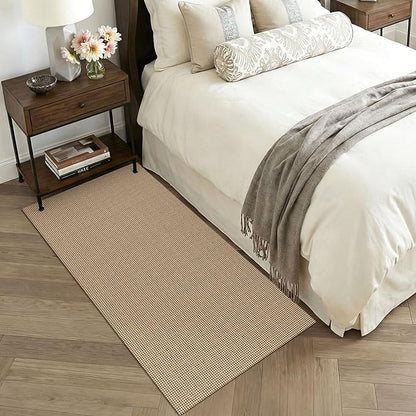 KOZYFLY 3x6 Washable Runner Rug, Non Slip Wide Runners for Hallway, Woven Large Entryway Runners, Braided Floor Carpet Runner for Entry, Kitchen, Bedside, Hall, Orange Beige/Tan/Brown