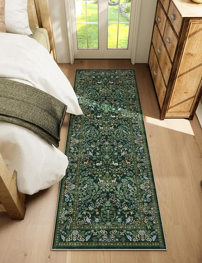 Washable Runners for Hallways Kitchen Rugs: 2'x6' Runner Rug Stain Resistant Non Slip Low Pile Soft Carpet Runners for Hallways Bedroom Kitchen Entryway Indoor Living Room Farmhouse