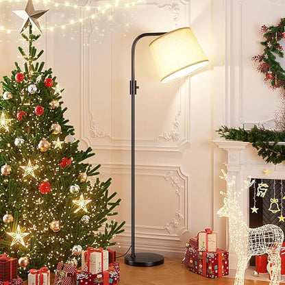 Ambimall Fully Dimmable Floor Lamp with 9W LED Bulb, Standing Lamp for Living Room with Adjustable Head, Modern Standing Tall Light with Rotary Switch for Office