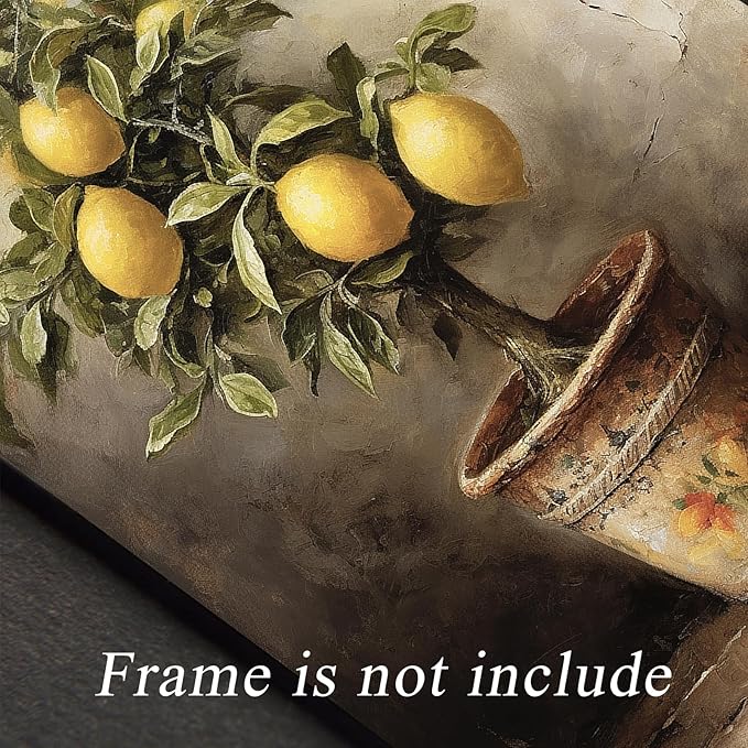 uniro Vintage Wall Art Prints, Vintage Lemons Tree Canvas Art Prints Painting, Antique Fruit Wall Art Picture, Rustic Kitchen Art Farmhouse Cottagecore Wall Decor for Kitchen, Dining Desktop Decor - ( 8" x 10"-UNFRAMED)