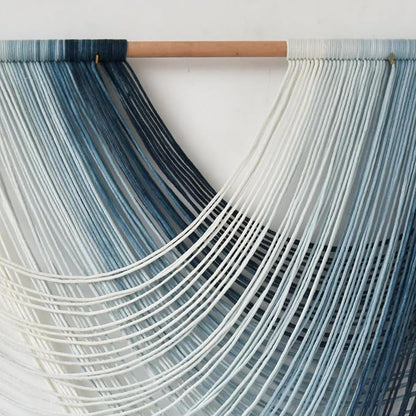 Macrame Wall Hanging Large Boho Wall Decor Navy Blue Fiber Wall Art for Living Room Bedroom Apartment Dorm 57" W x 39" L