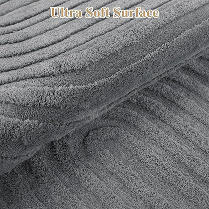 Pauwer 5x7 Washable Area Rugs for Living Room Modern Grey Solid Color Soft Fluffy Rugs for Bedroom Non Slip Boho Accent Indoor Mat Floor Carpet Cover for Kids Room Dining Room Kitchen Office