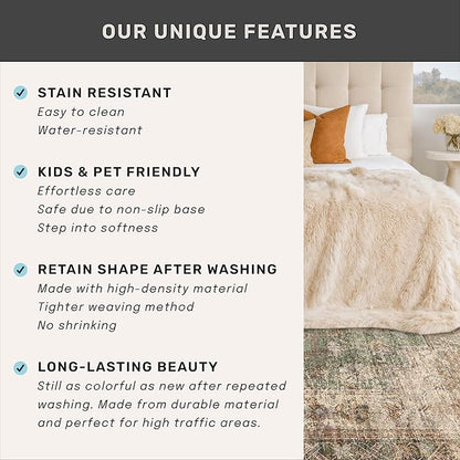 Vintage 2'6"x8' Wide Non Slip Runner Rugs for Hallway, Stain Resistant Washable Farmhouse Kitchen Rugs with Rubber Backing, Indoor Floor Mats for Entryway, Neutral Dark Medallion Abstract Décor