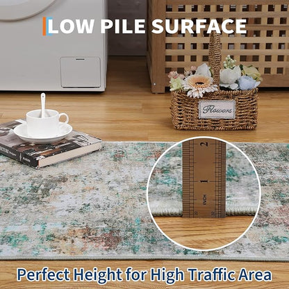 ROYHOME Modern Abstract 2x7 Runner Rug Washable Non Slip Stain Resistant Rug for Hallway Kitchen Bedroom Non Shedding Low Pile Indoor Floor Cover,Colorful