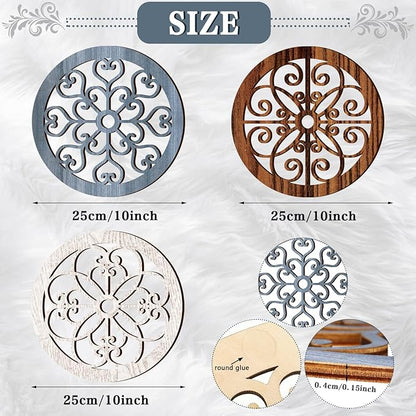 Blulu 3 Pieces Thicken Rustic Wall Decor Farmhouse Wall Art Decor Wood Hanging Decoration for Living Room Bedroom Home Indoor Outdoor Office(Vintage Style)