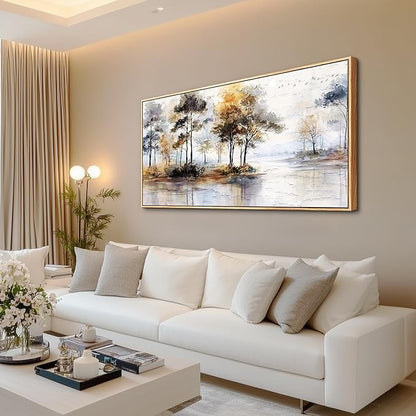Wapluam Landscape Wall Art,Abstract Wall Art Artwork Forest Canvas Wall Art Vintage Trees Pictures Decor Canvas Painting Framed Ready To Hang Living Room Bedroom And Office Wall Decor 20x40 Inch