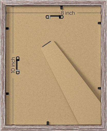 eletecpro 8x10 Picture Frames Set of 10, Gallery Wall Frame Display 5x7 Photo with Mat or 8x10 without Mat, Picture Frame Collage Wall Decor for Wall Mounting, Weathered Grey